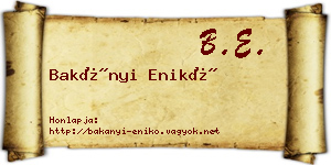 Bakányi Enikő névjegykártya